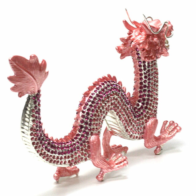 龍 置物 風水 ピンク龍 開運 ラインストーン 龍の置物 五本爪 ピンク 願い龍 辰 竜 風水グッズ 開運グッズ 縁起物 銀龍 ドラゴンボール 特大サイズ Udirons Com