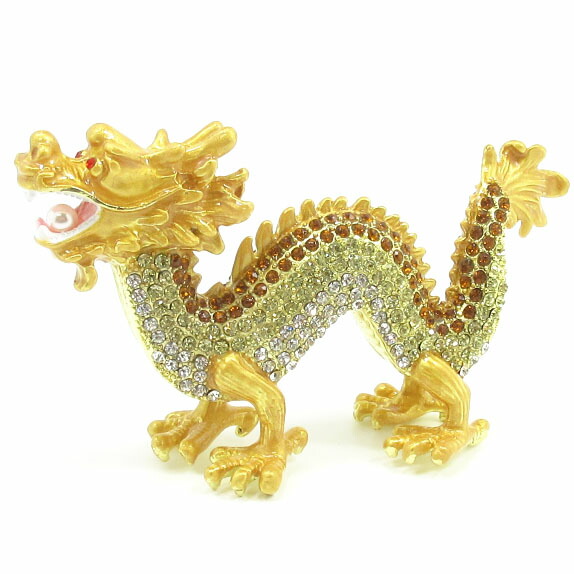 龍の置物 風水 金龍 かわいい 黄龍  置物 最大長さ約１１．５ｃｍ 金龍の置物 五爪龍 皇帝龍 竜 辰 ドラゴン キラキラのラインストーン インテリア オブジェ アイテム グッズ