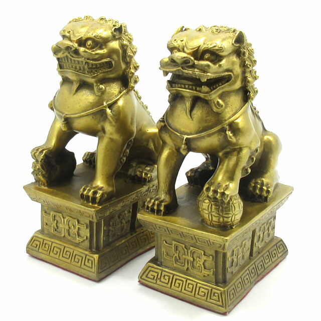 楽天市場】獅子 置物 風水 赤目の獅子 中サイズ 高さ約11cm 銅製