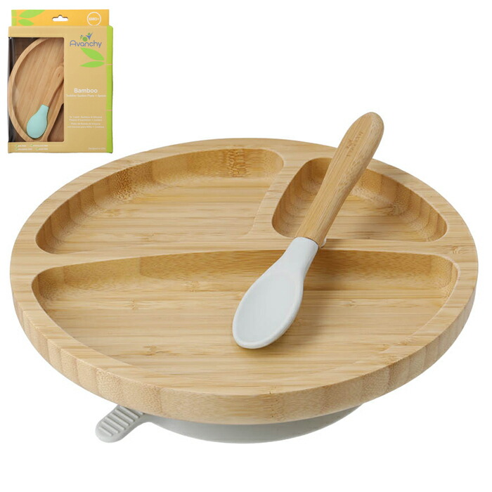 楽天市場】アヴァンシー ワイド ベビー 食器 プレート スプーン White Avanchy Bamboo Suction Toddler Plate  + Silicone Tip Spoon ベビー 吸盤 赤ちゃん プレート シリコン お皿 離乳食 食器セット ひっくり返らない ワンプレート  出産祝い ギフト 誕生日 プレゼント ...