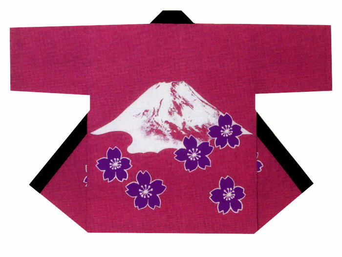 大人法被【法被帯別売り】富士山に桜 ピンク [納得価格 通販 オリジナル ハッピ 半纏 半天 はんてん 祭り 祭り衣装 お祭り用品 イベント 文化祭 学園祭]