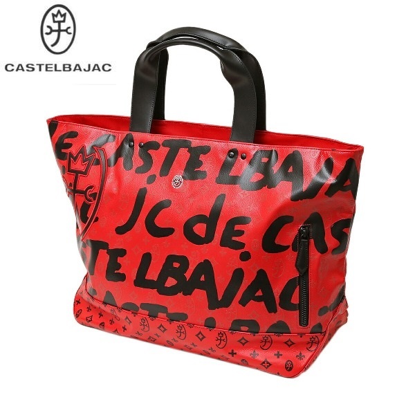 CASTELBAJAC カステルバジャック 定価4,4万 レザー仕様 大型 トートバッグ ボストンバッグ 旅行にも◎ レッド ご注文頂いた即日発送 翌日お届け