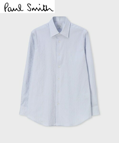 Paul smithポールスミスドレスシャツフローラルジャカードライトブルーＭ大きさご申しつける頂いた即日送りとどけるまたの日お届け