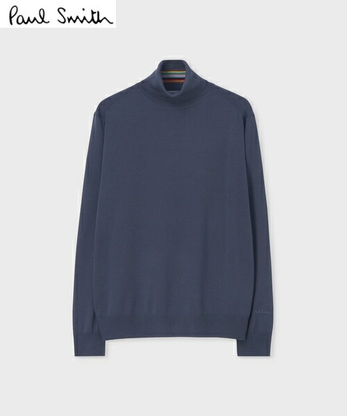 定価2,4万 Paul smith ポールスミス タートルネックニット インディゴブルー Ｌサイズ ご注文頂いた即日発送 翌日お届け