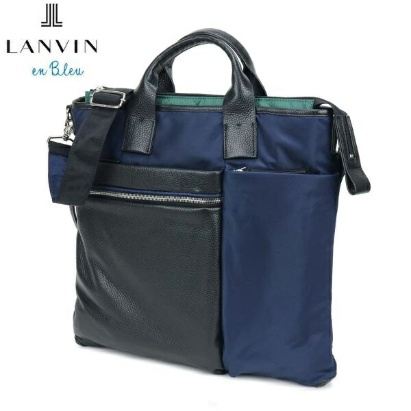 LANVIN en Bleuランバンオンブルー必要経費2,9万 2WAYバッグトートバッグ ショルダーバッグネイビーご申しつける頂いた即日送りとどけるまたの日お届け