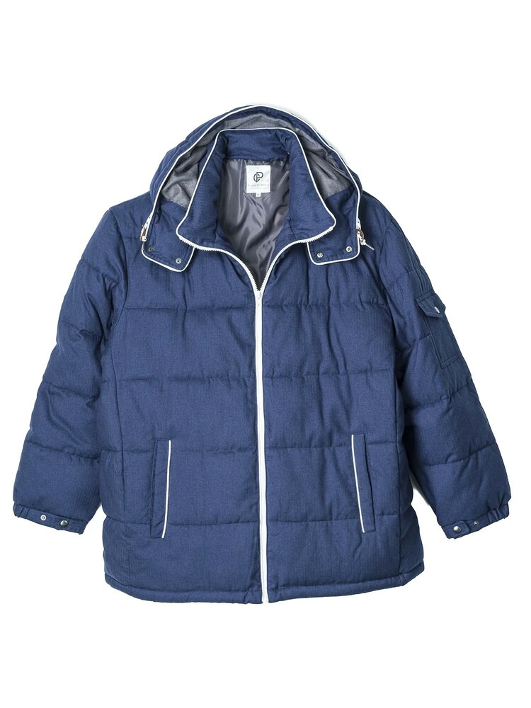 メンズカジュアルアウター ブルゾン中綿 prime comfort ウールライク中綿ブルゾン ネイビー 3L 4L 5L 6L ポリエステル 冬｜大きいサイズの店　フォーエル 8,514円