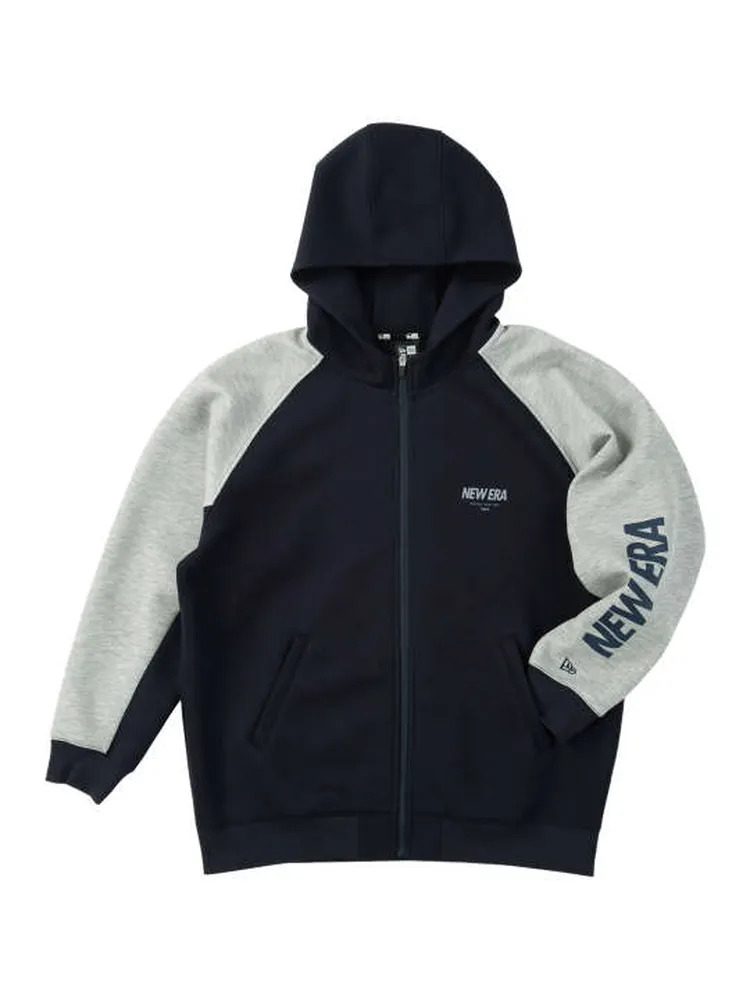 メンズカジュアルインナー カット長袖パーカー NEW ERA テックスウェットフルジップパーカー ネイビー 3L 4L 5L 6L 8L ポリエステル 綿 冬|大きいサイズの店 フォーエル