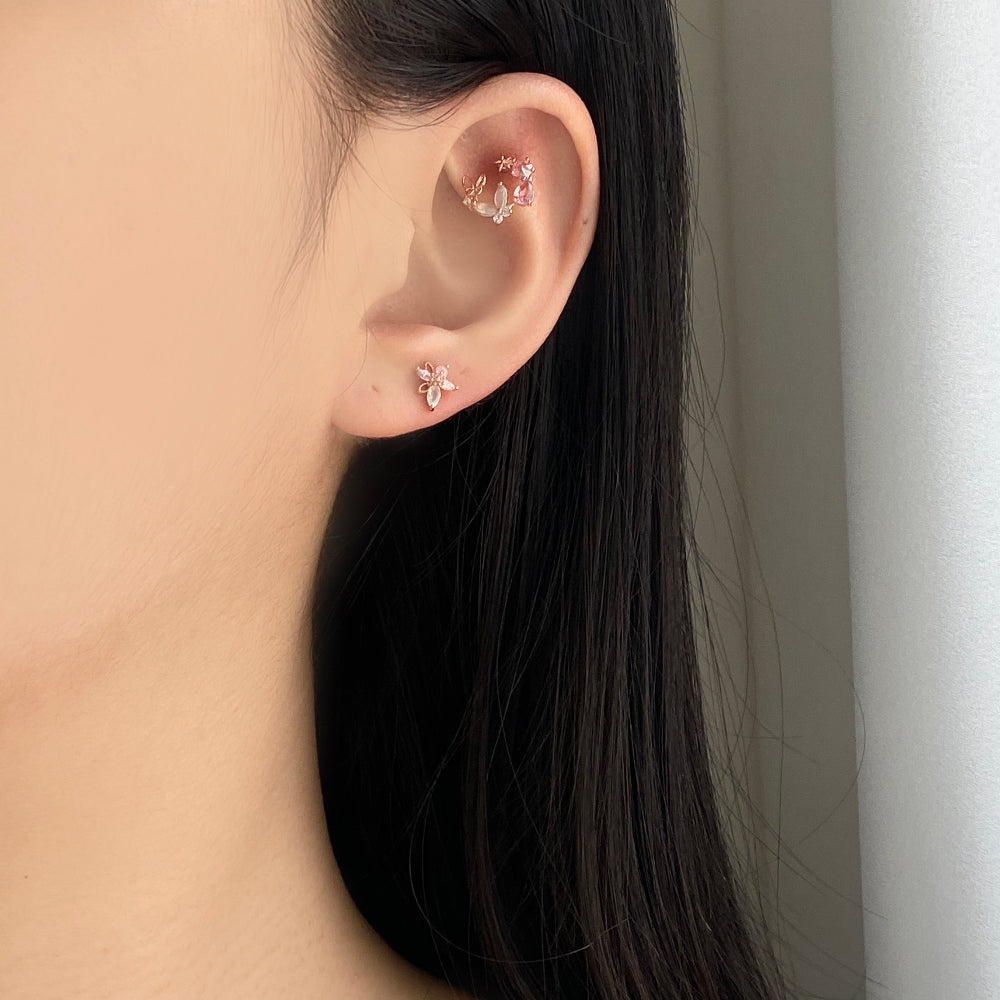 Moonlight Rosa ピアス キャッチ ピアッシング 16G ボディピアス 軟骨ピアス Moonlight Rosa ピアス キャッチ ピアッシング 16G ボディピアス 軟骨ピアス