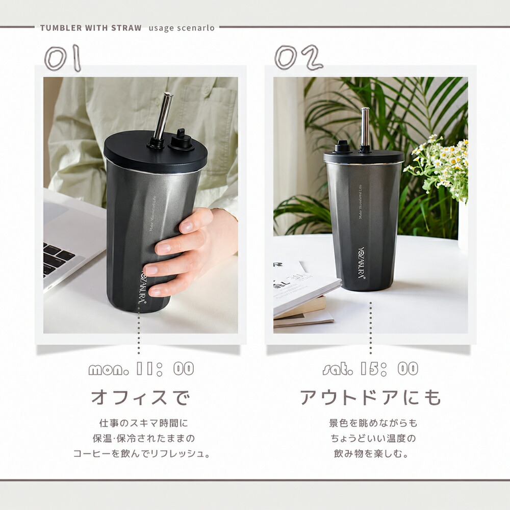 7/10！2,268円/1点、クーポン利用で】タンブラー ストロー付き
