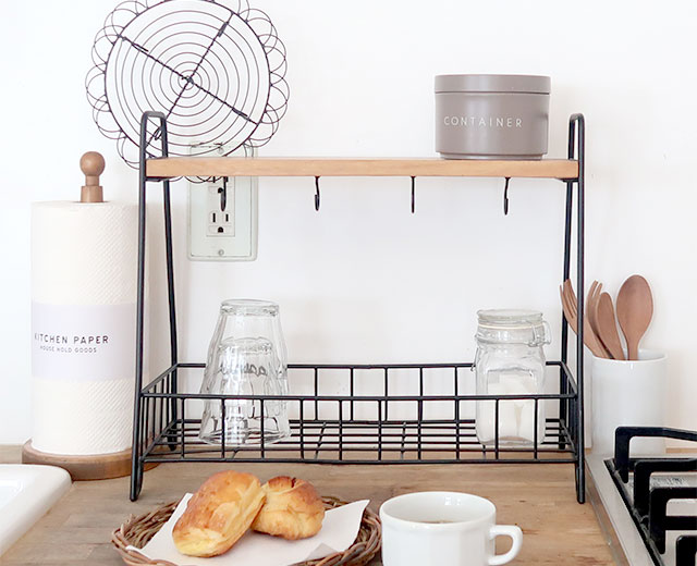 楽天市場 公式 キッチンコップラック Nein Marke ブラック500works カップスタンド キッチンラック カップホルダー アイアン コップラックカップ置き 調味料棚 収納 ディスプレイ シェルフ Igf Five Hundred Works