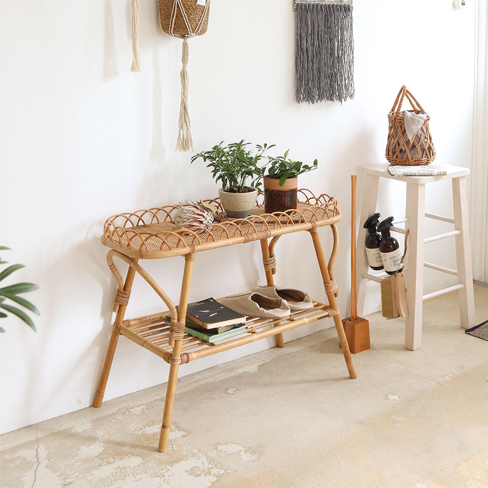 インドネシア産ヴィンテージデザインのコンソールテーブル コンソールテーブル 花台 着後レビュー プレゼントキャンペーン中 Juglasユグラコンソールテーブル ラタン家具 おしゃ 公式 コンソールテーブル Creer クレエ 500works 北欧 Juglasユグラコンソール