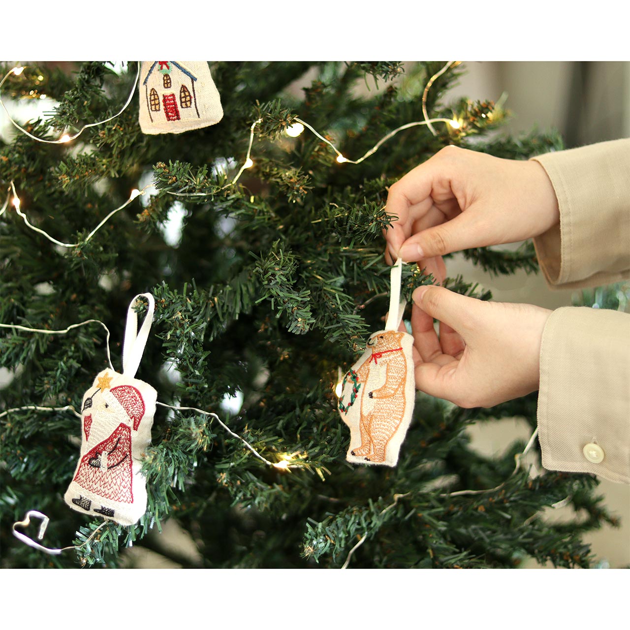 公式】刺繍オーナメント 6種500WORKS.クリスマス オーナメント 飾り