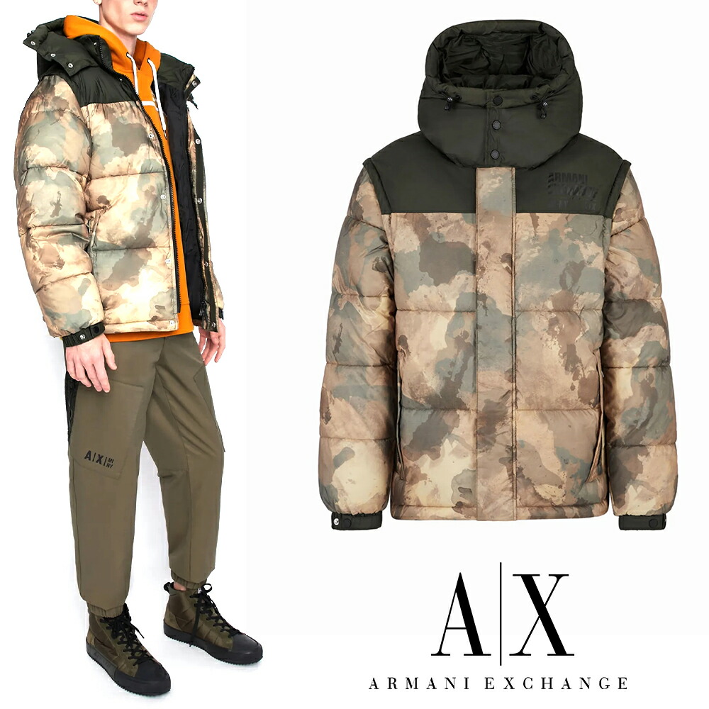 【モード】ARMANI EXCHANGE 袖 ロゴデザイン ダウンジャケット 楽天市場】【8/1～3限定・最大2万円OFFクーポン配布中】ARMANI
