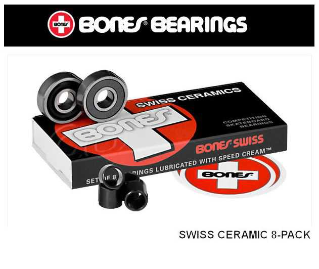 Bones® Swiss Ceramic Skateboard Bearing 8mm Single - Skate One