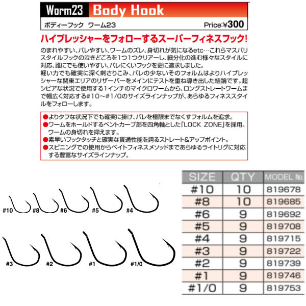 楽天市場 Decoy デコイ カツイチ Bodyhook ボディーフック ワーム23 Hook マス針フック 6サイズ 9本入り 針 はり 釣り フィッシング ダウンショット ネコリグ ワッキーリグ ます針 Surf Snow ５４ｔｉｄｅ