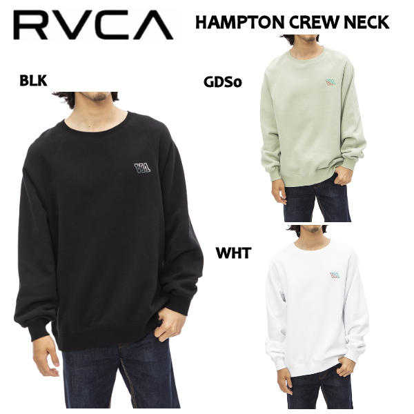 【RVCA】ルーカ HAMPTON CREW メンズ トレーナー スウェット 長袖 裏起毛 トップス ストリート スケートボード アウトドア S/M/L 3カラー【正規品】