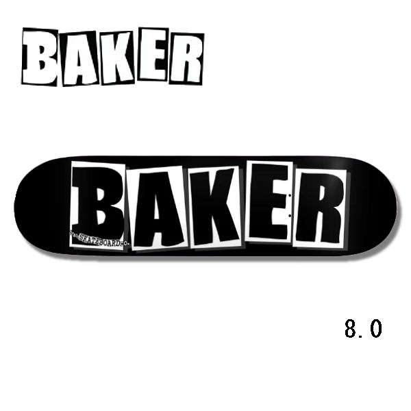 楽天市場 Baker ベイカー Brand Logo Black White ブランドロゴ スケートボード デッキ 板 7層 ブラック ホワイト 8 0 8 125 8 25 8 475 あす楽対応 Surf Snow ５４ｔｉｄｅ