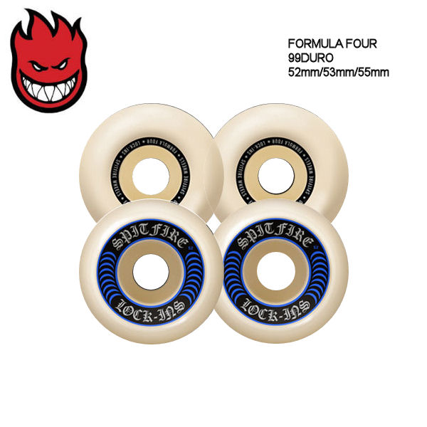 【SPIT FIRE】SPITFIRE WHEELS スピットファイア FORMULA FOUR 99DURO LOCK-INS ウィール スケートボード 52mm/53mm/55mm（4個1セット）｜surf＆snow ５４ＴＩＤＥ