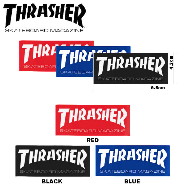 【THRASHER】スラッシャー　SKATE　MAG　スケボー　シール　ステッカー　9.5cm×4.2cm　STANDARD　3カラー【正規品】【あす楽対応】　Sticker　スケートボード