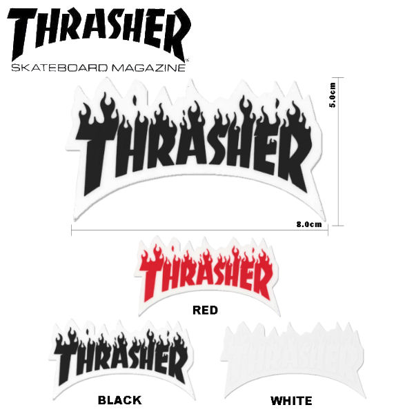 楽天市場】【THRASHER】スラッシャー Die Cut Logo Sticker ステッカー スケートボード スケボー シール  14.5cm×5.5cm 3カラー【あす楽対応】 : surf＆snow ５４ＴＩＤＥ