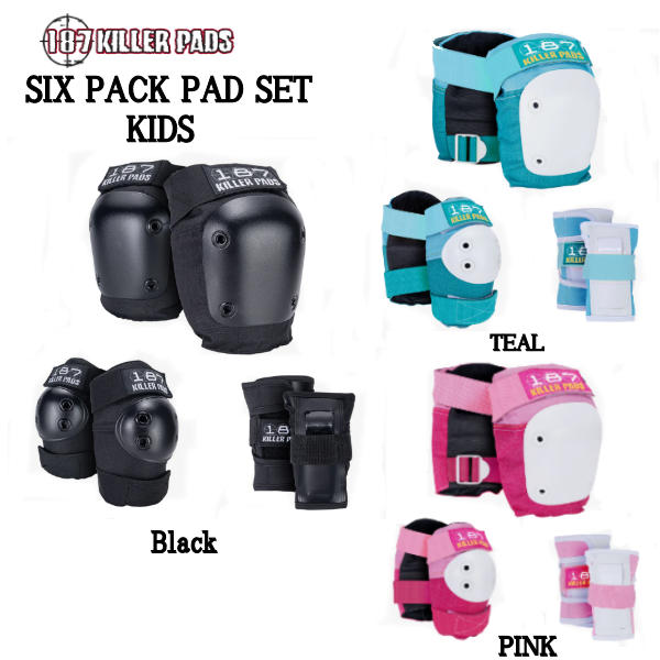 【187 KILLER PADS】187 殺害者パッド KIDS SIX PACK キッズ プロテクター 商品目録かばい立て エルボーパッド ニーパッド 3点書き割り ONE SIZE 3色つや【定め事品】【相応う】