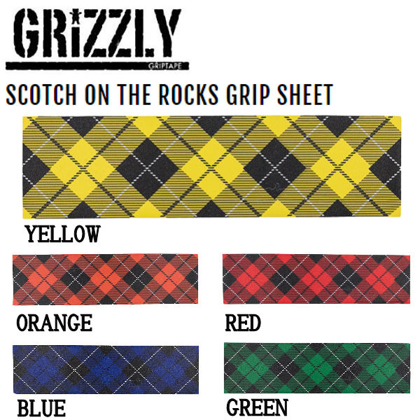 【楽天市場】【GRIZZLY】グリズリー SCOTCH ON THE ROCKS GRIP SHEET グリップテープ デッキテープ