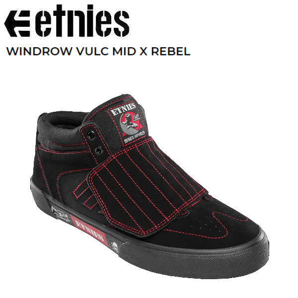 【etnies】エトニーズ WINDROW VULC MID X REBEL ウインドロウ バルク 滑るシューズ スケシュー 滑るゲーム盤 靴 スニーカー 耐久性 24.0糎-28.0糎 黒いこと