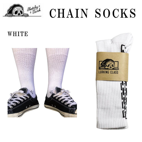 爆売り！】 CLASS SKETCHY アウトドア WHITE スケートボード TANK キャンプ ラーキングクラス LURKING ソックス アート  スケッチータンク 靴下 SOCKS 正規品 CHAIN ストリート 2022春夏 その他