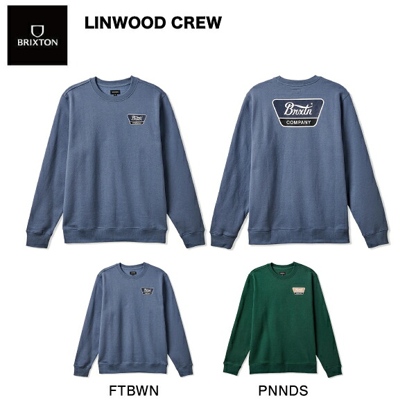 【BRIXTON】ブリクストン LINWOOD CREW メンズ トレーナー スウェット 長袖 トップス スケートボード アウトドア S/M/L/XL 2カラー【正規品】
