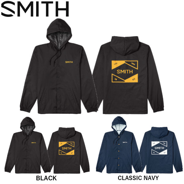 【SMITH】スミス 2021-2022 HOODED COACHS JACKET メンズ コーチジャケット ボンネット付き添い人 ナイロン上衣 上衣 アウター スノーボード S/M/L/XL 2色つや