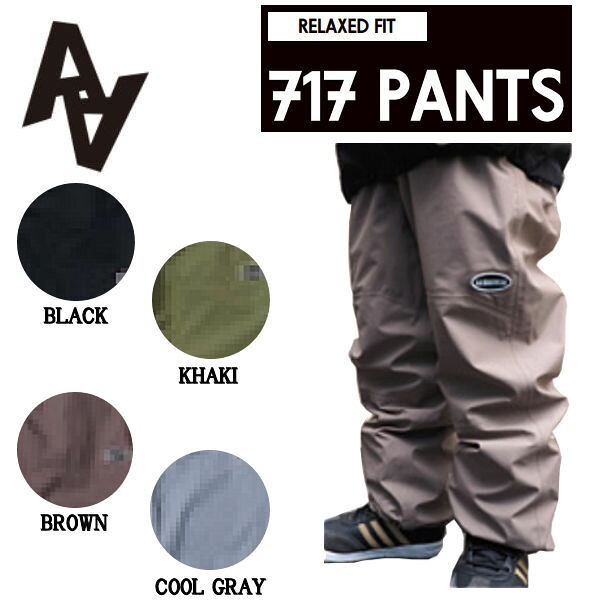 【AA HARDWEAR】2023/2024 ダブルエー 717 PANTS メンズ ズボン下 スノーパンツ 耐水 雨合羽 スノーウェア スノーボード M/L/XL 4色合い【定まり品】