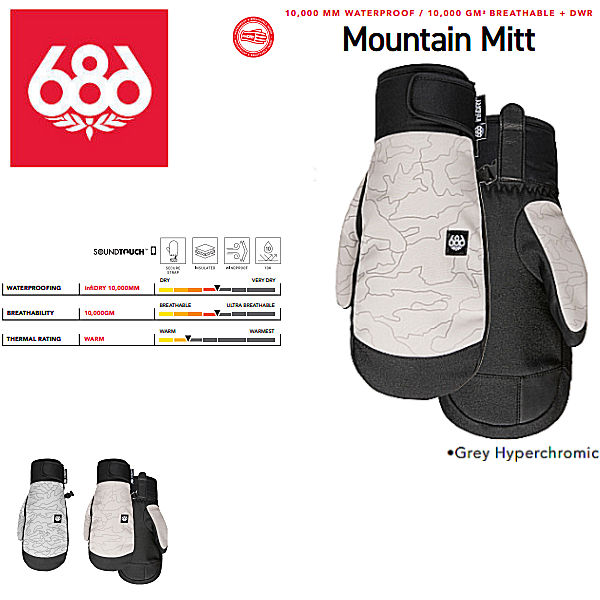 楽天市場】【686】シックスエイトシックス 2020/2021 MEN'S MOUNTAIN MITT メンズ スノーグローブ ミット ミトン  スノーボード スノーウェア S/M/L 3カラー【あす楽対応】 : surf＆snow ５４ＴＩＤＥ