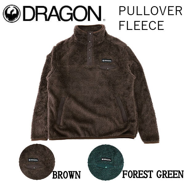 【DRAGON】火竜 2023/2024 PULLOVER FLEECE プルオーバーフリース スナップボタン スノーボード トップス S/M/L/XL 2色つや【置き目品】