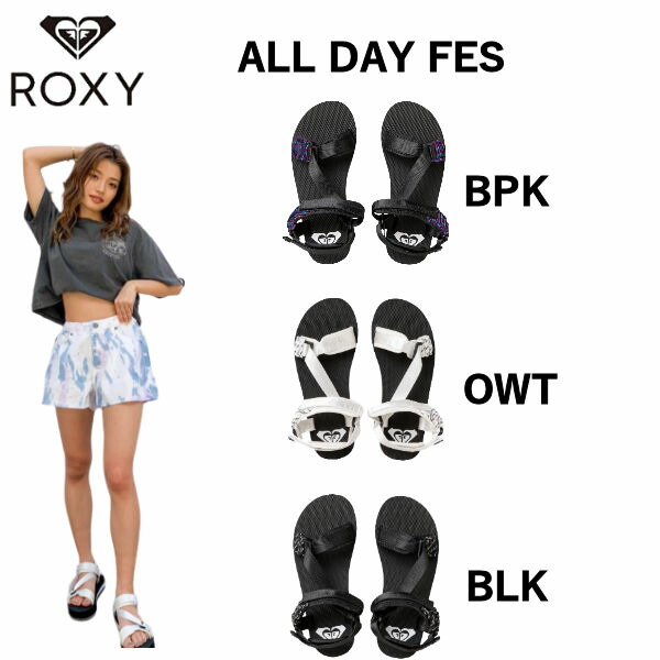 Roxy ロキシー 21春夏 All Day Fes サンダル レディース 砂浜サンダル 波乗り アウトドア キャンプ 置き目もの 23 24 25cm 2色調 あした安直マッチ Arsn Sn