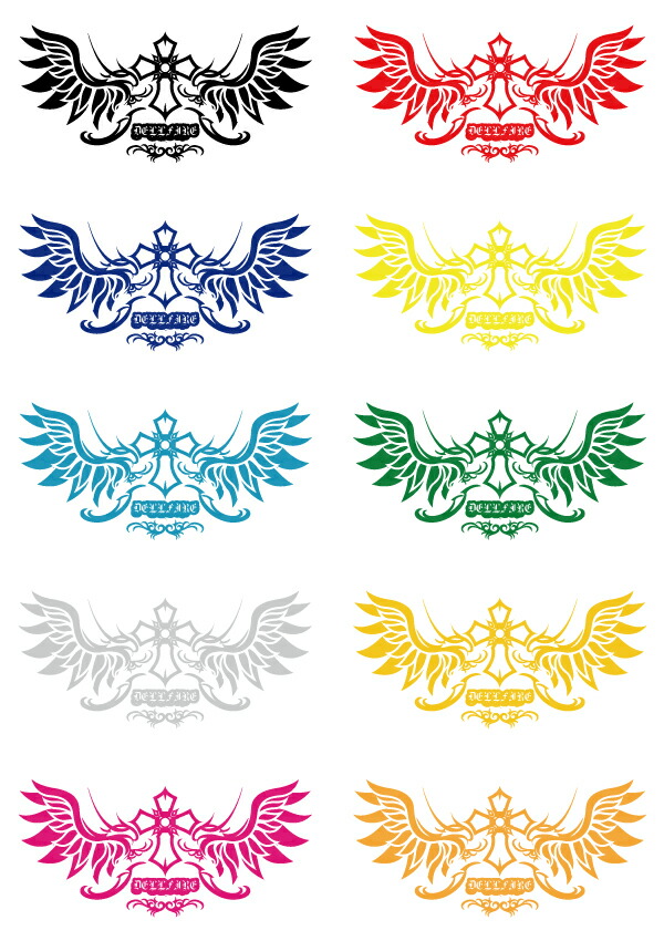 送料無料 ビッグサイズ トライバルデザイン ウィング クロス カラー10種類 ステッカー防水 車のリアステッカー リアガラスステッカー ステッカー羽 かっこいいステッカーチューン 大きい 大き目 ステッカー カッティングシート 装飾 デコ 車 ガラス 窓m39m