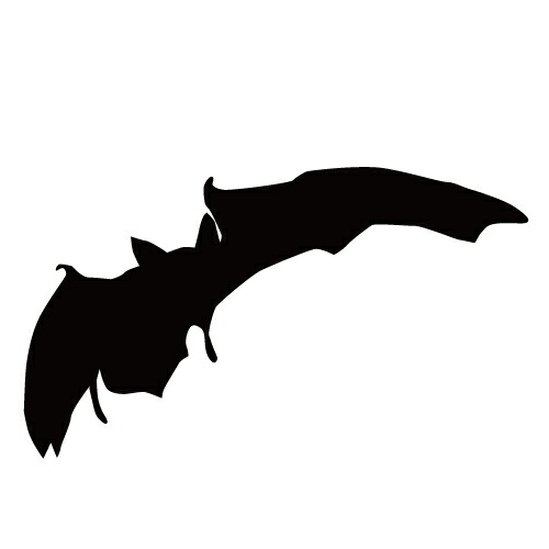 ステッカー コウモリQ はばたくコウモリ 旋回こうもり バットマン ハロウィン かっこいい クール/おしゃれステッカー/アクリルプレート/パーテーション/車/ガラス/窓/装飾/デコ/スケボー/かっこいい/【メール便送料無料】画像