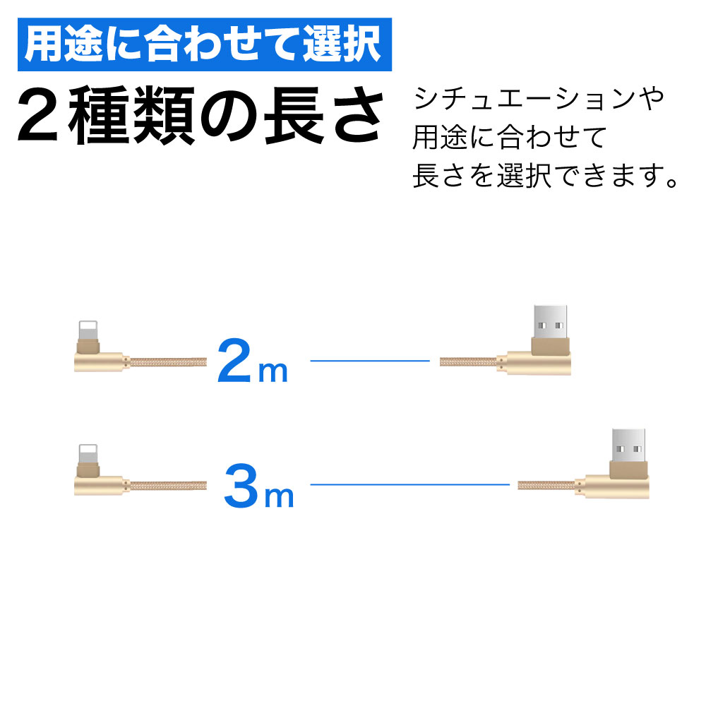 ○手数料無料!! ライトニングケーブル L型 急速充電 充電ケーブル iPhone アイフォン 耐久 充電コード 2m 3m 短い 長い 断線 防止  USB 変換 apple アップル novomont.si