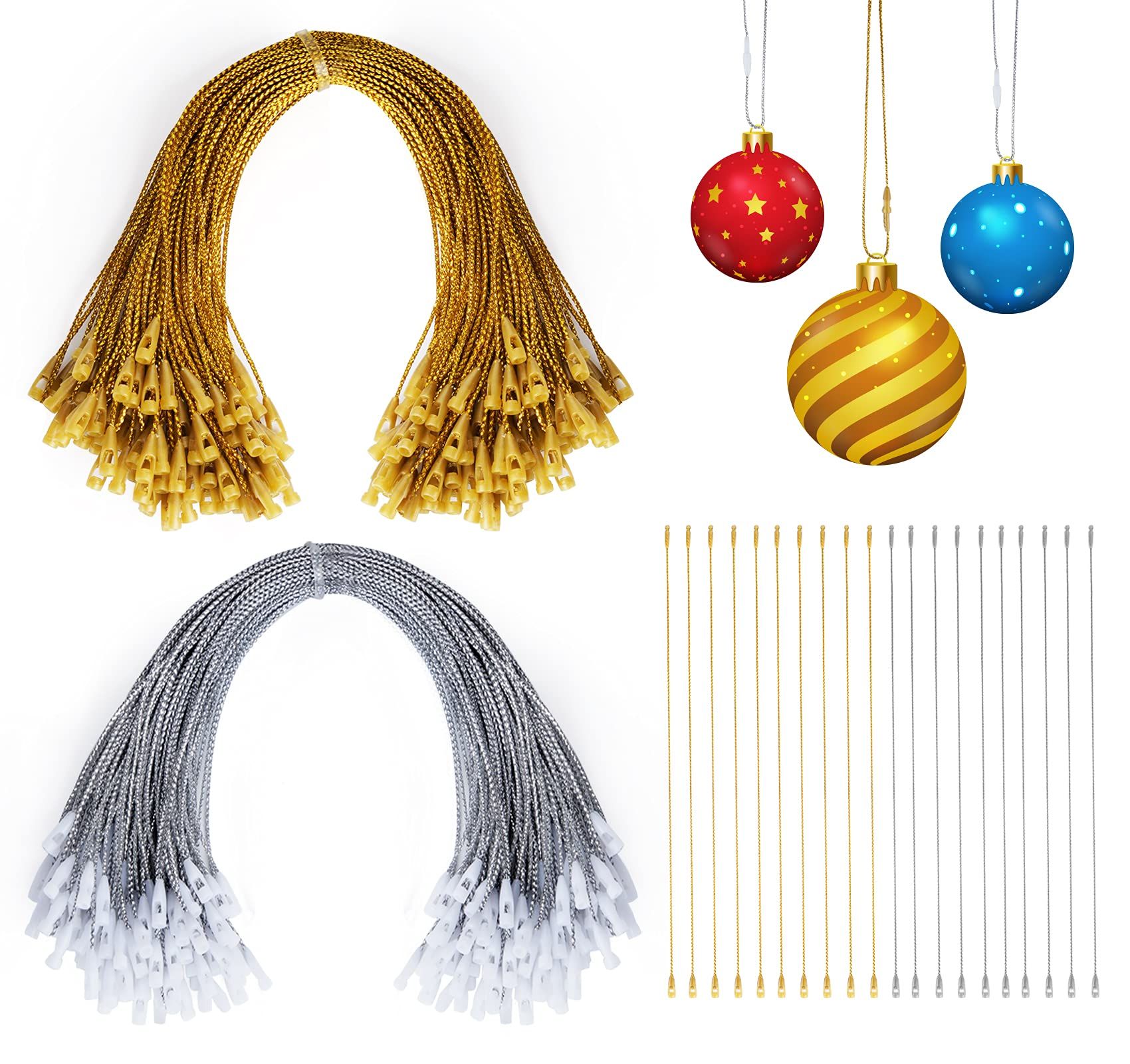 【楽天市場】200個 クリスマスオーナメントハンガー スナップロックストリング カット済みハンギングロープ クリスマスツリーオーナメント