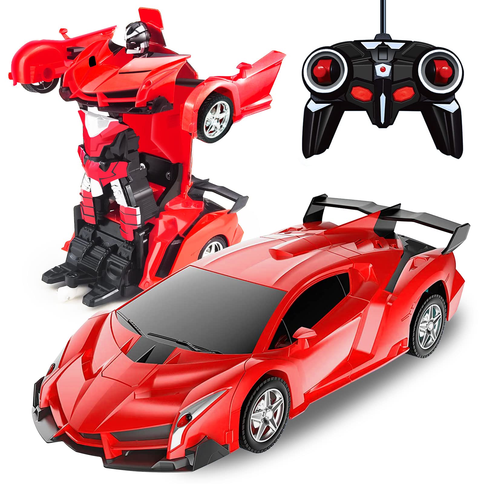 赤白ラジコンカーとミニカーセット 楽天市場】ラジコンカー 変形 車おもちゃ 変身 ロボット