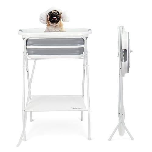 BEBEROAD PETS 犬 バスタブ ペット用バスタブ 折りたたみ スタンド付き 猫犬浴槽 猫犬お風呂用 折りたたみたらい 持ち運び 内外に