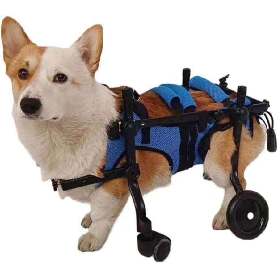 犬用車椅子 ペット/猫/犬カート 車椅子 サイズ調整可能 ペット用 4輪歩行器 歩行補助 カート リハビリ 介護 老犬 猫犬兼用 猫 犬用 車い