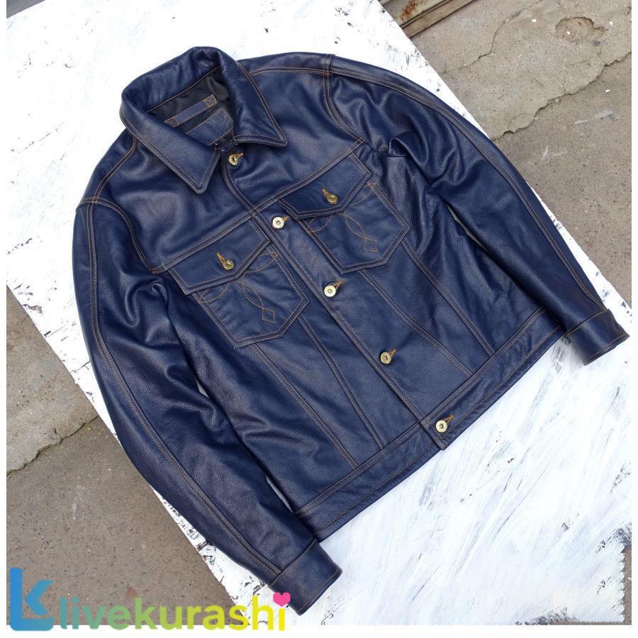 楽天市場】A054815インディゴ カウハイド サードタイプ Gジャン