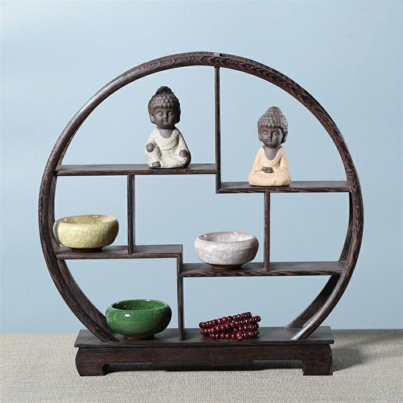 丸型　茶棚　飾り棚 リサイクル市場エコ伊川谷】茶棚 丸型 飾り棚 ウッドラック ラウンド