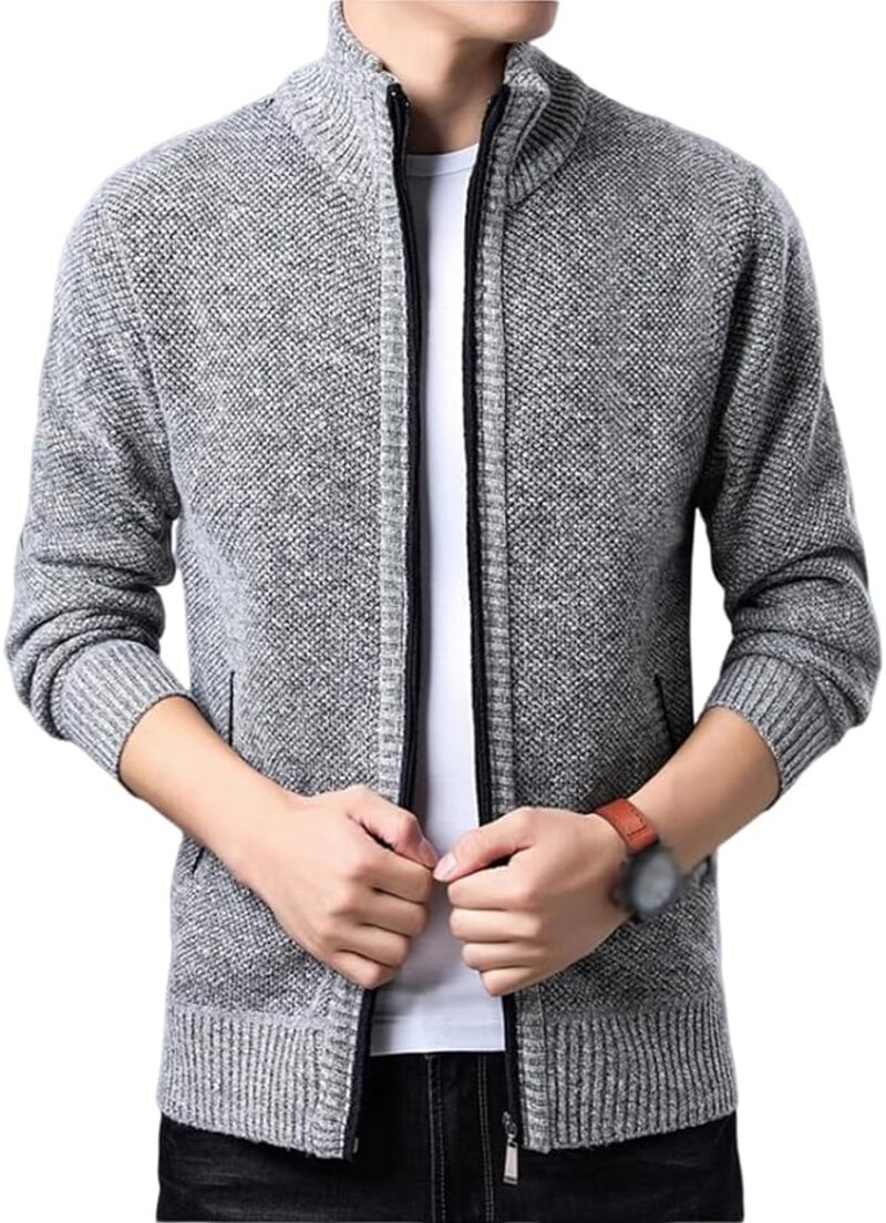 楽天市場】ニットカーディガン メンズ ジップアップ アウター
