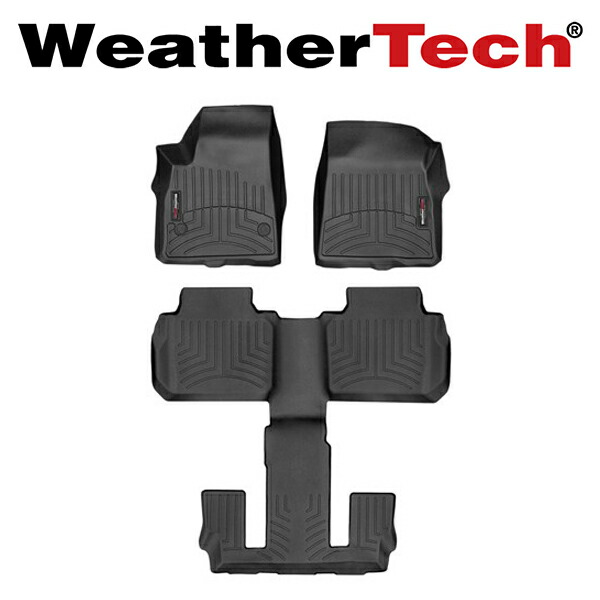WeatherTech ウェザーテック フロアライナー Cadillac キャデラック XT6 2020- 6人乗り用 フロアマット（フロント＆リア）（ブラック） WT4415741-4410803