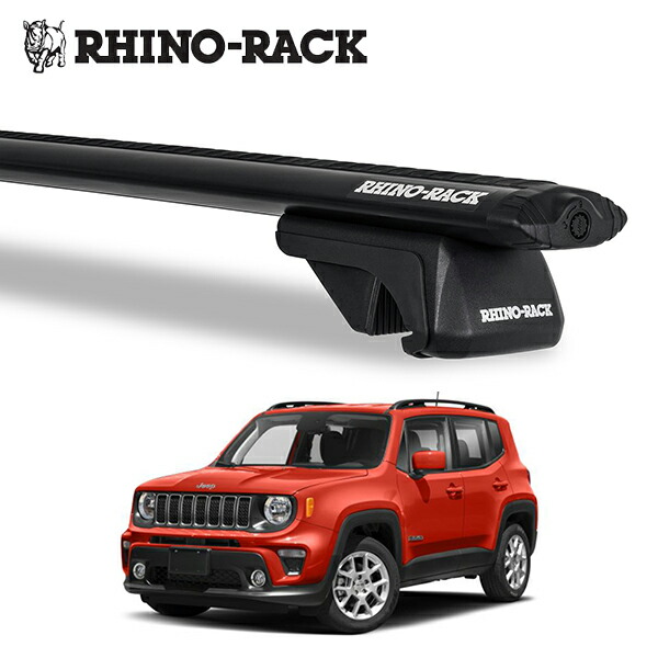 ジープ レネゲード BU JEEP RENEGADE RHINORACK （ライノラック）VORTEX SX BLACK 2 BAR ROOF RACK ボルテックスバー ブラック 2本 取り付けキット JA9141 ルーフキャリア アウトドア キャンプ