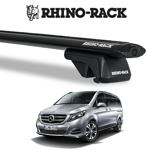 メルセデスベンツ Ｖクラス W447 MERCEDES BENZ V-class RHINORACK （ライノラック） VORTEX SX BLACK 2 BAR ROOF RACK（ボルテックスバー ブラック 2本 取り付けキット）JA9145 キャリアラック アウトドア キャンプ