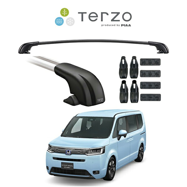 『車種別セット』Terzo テルッツオ ベースキャリア エアロバー ブラック ホンダ ステップワゴン HONDA STEPWAGON RP6,7,8 キャリアラック ルーフラック｜6DEGREES-ONLINE