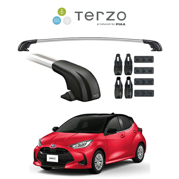 『車種別セット』Terzo テルッツオ ベースキャリア エアロバー シルバー トヨタ ヤリス TOYOTA YARIS キャリアラック ルーフラック｜6DEGREES-ONLINE