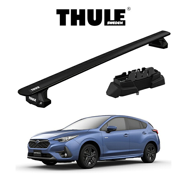 SUBARU スバル IMPREZA インプレッサ GU# ウィングバー EVO （ブラック） ルーフラック 『車種別セット』THULE Base carriers （スーリーベースキャリア） キャリアラック パーツ｜6DEGREES-ONLINE